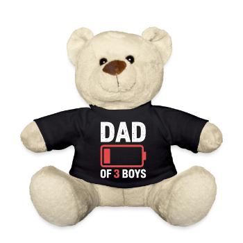 Dad of 3 Boys Battery Graphic - Teddy Bear - black - Front