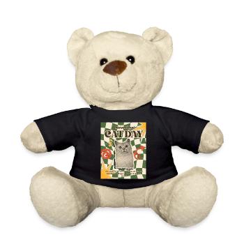 Internationaler Katzentag Retro-Druck - Teddy - Schwarz - Vorne