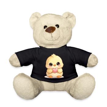 Cuddly chick with heart - Teddy Bear - black - Front