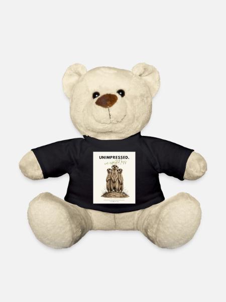 Unimpressed Funny Meerkat - Teddy - Schwarz