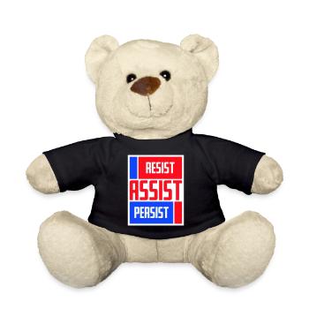 Resist Assist Persist Aktivismus Motivation Logo - Teddy - Schwarz - Vorne