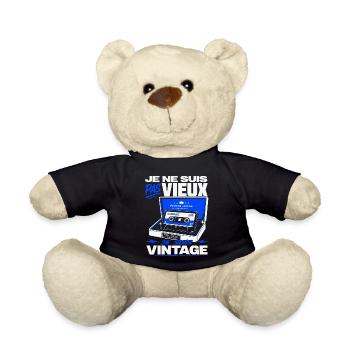 Je Ne Suis Pas Vieux Cassette Vintage - Nounours - noir - Devant