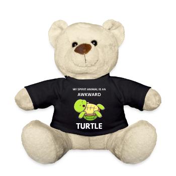 My Spirit Animal Is An Awkward Turtle Funny  - Teddy Bear - black - Front