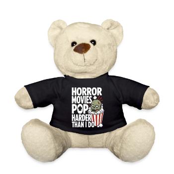 Horror Movies Popcorn Design - Teddy Bear - black - Front