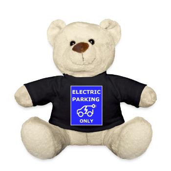 Elektroauto Parkplatz Schild - Teddy - Schwarz - Vorne