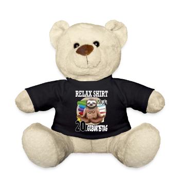 Relax Faultier Geburtstag 20 Jahre Sloth Lustig - Teddy - Schwarz - Vorne