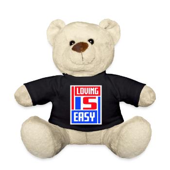 Loving Is Easy Inspirierend Romantisch Spruch Logo - Teddy - Schwarz - Vorne