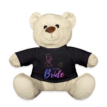 Team Bride Weinglas und Ringe - Teddy - Schwarz - Vorne