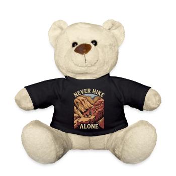 Mountains - Never Hike Alone - Teddy Bear - black - Front