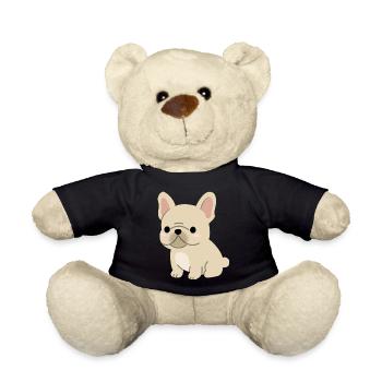 Charming French Bulldog Illustration - Teddy Bear - black - Front