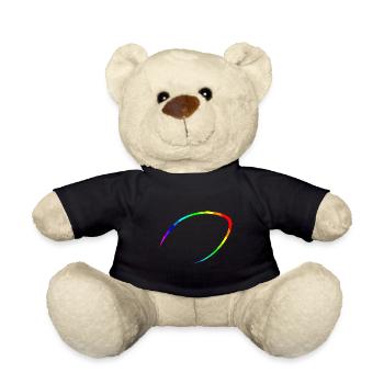 American Football Silhouette im Regenbogen Design - Teddy - Schwarz - Vorne