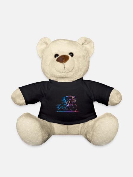 Minimalist Cycling Art - Speed and Energy - Teddy Bear - black