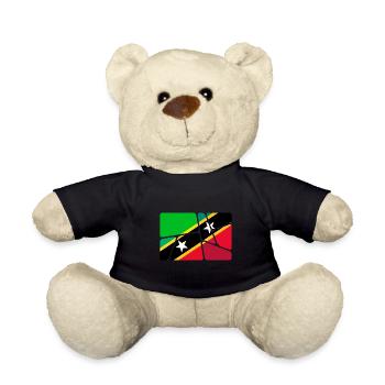 Land Flagge St. Kitts und Nevis - Teddy - Schwarz - Vorne