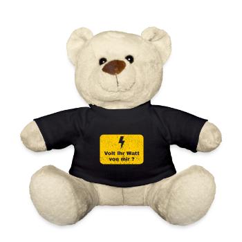 Volt Ihr Watt von mir Elektriker Geschenk - Teddy - Schwarz - Vorne