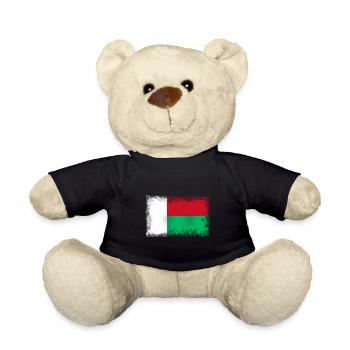 Flag of Madagascar - Teddy Bear - black - Front