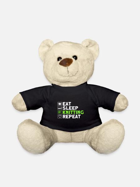 Stricken Stricken Stricken Liebhaber Geschenk - Teddy - Schwarz