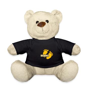 Fußabdruck für Benno Geburt Baby - Teddy - Schwarz - Vorne