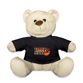 Lustiger Grill-Spruch I Grillen Motiv - Teddy - Schwarz - Vorne