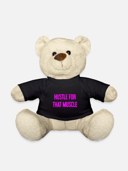 Hustle For That Muscle - Teddy Bear - black