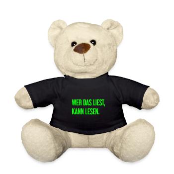 If you read this, you can read. - Teddy Bear - black - Front