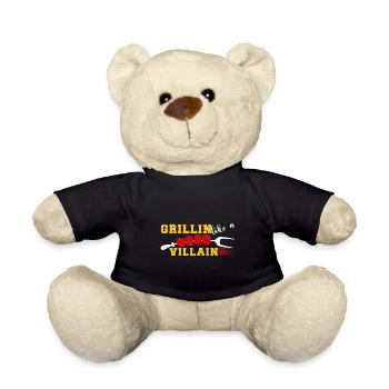 Lustiger Grill-Spruch I Grillen Motiv - Teddy - Schwarz - Vorne