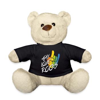 Schwule Liebe rockt - Teddy - Schwarz - Vorne