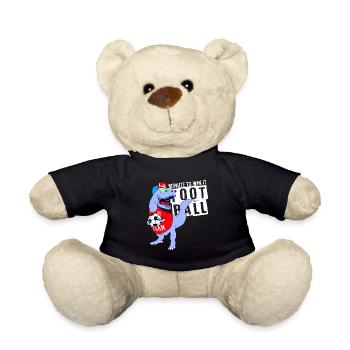 Fußball T-Rex Dinosaurier - Teddy - Schwarz - Vorne