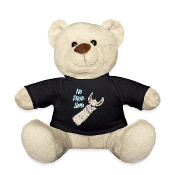 No Prob LLama bleu Vintage - Nounours - noir - Devant