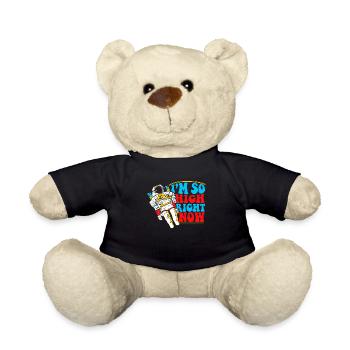 High at the moment T-shirt gave Bong Grass Gift - Teddy Bear - black - Front
