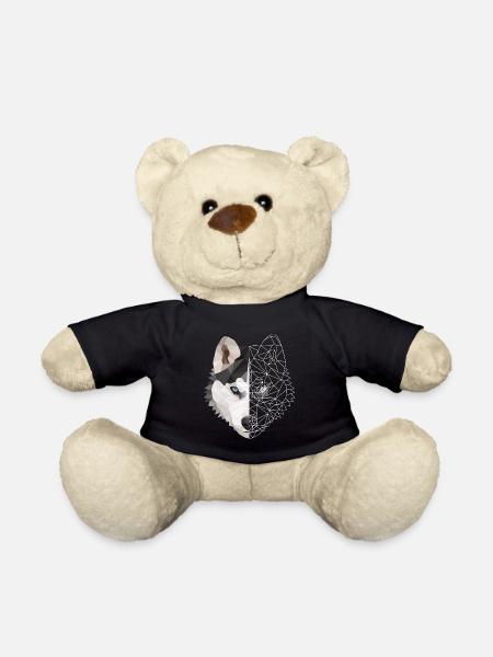 Husky Polygon Hund Eis Schnee Tierliebe Geschenk - Teddy - Schwarz