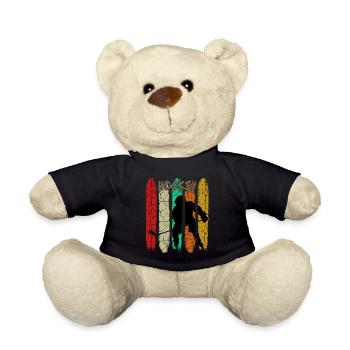 Hockey sur glace de style rétro | Cadeau de sports de glace - Nounours - noir - Devant