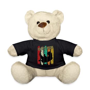 Retro Style Vintage Seeotter Wassermarder Geschenk - Teddy - Schwarz - Vorne