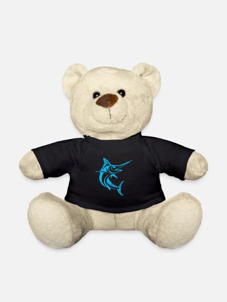 Dearadh Bronntanais Ainmhithe Éisc Blue Marlin - Teddy Bear - black