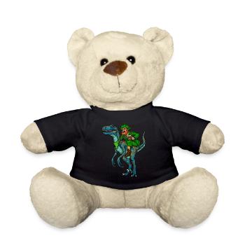 Leprechaun Rides Velociraptor | Saint Patrick - Nounours - noir - Devant