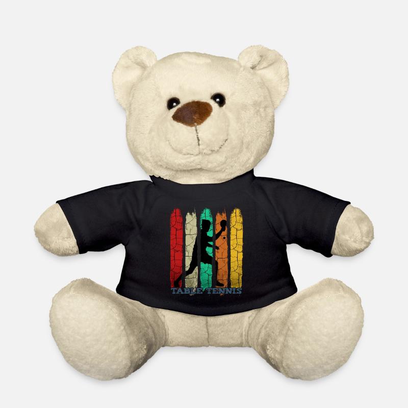 Idée cadeau silhouette vintage tennis de table - Nounours - noir