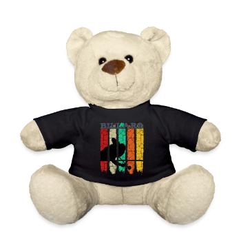 Vintage Retro Billard Silhouette | Pool Geschenk - Teddy - Schwarz - Vorne