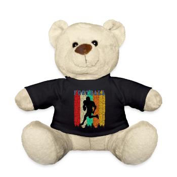 Vintage Retro Style American Football Geschenkidee - Teddy - Schwarz - Vorne