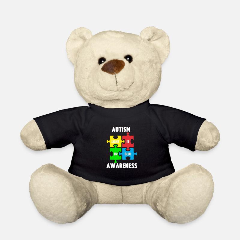 Autismus Puzzle Autist ADHS Asperger Geschenk - Teddy - Schwarz