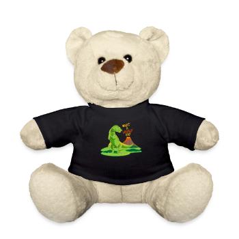 Vulkan Dino Tyrannosaurus Rex Dinosaurier Geschenk - Teddy - Schwarz - Vorne