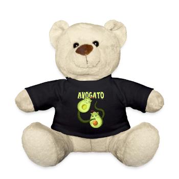 Cadeau végétalien végétalien végétalien avec avocat - Nounours - noir - Devant