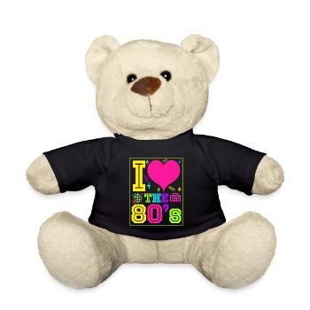 J'adore le cadeau années 80 rétro des années 80 - Nounours - noir - Devant