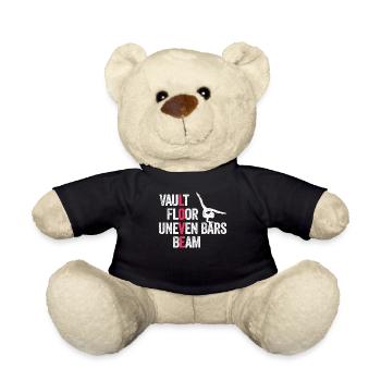 Vault Floor Uneven Bars Beam Gymnastics Gymnast Gi - Teddy Bear - black - Front