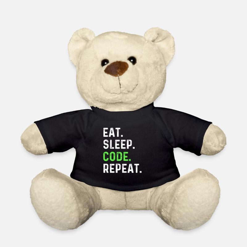 Eat sleep coding repeat - Teddy Bear - black
