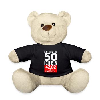 50 Jahre Plus MwSt 50. Geburtstag Spruch Geschenk - Teddy - Schwarz - Vorne