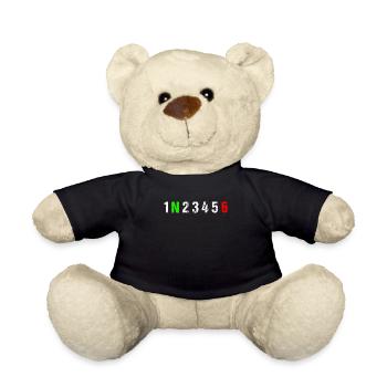 Gearshift - Biker, Motorcycle, Race - Teddy Bear - black - Front
