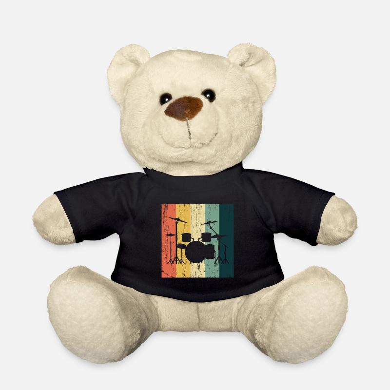 Drummer Raggae Percussion Drummer Gift - Teddy Bear - black