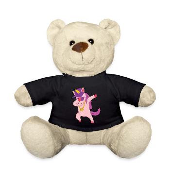 Dabbing Unicorn Hip Hop Chain Cap - Teddy Bear - black - Front