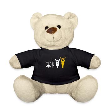 Motorcyclist Motorcycle Gift - Teddy Bear - black - Front