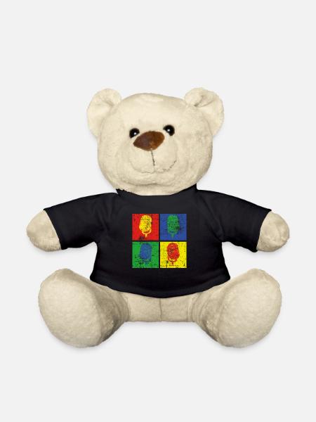 Chanter pop art chanteur - Nounours - noir