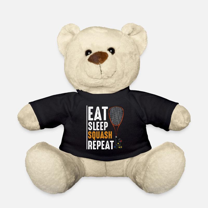 Eat Sleep Squash Repeat Funny sayings gift - Teddy Bear - black
